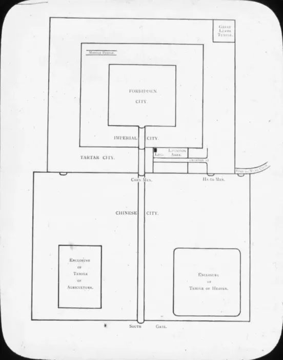 Framed Print : China - Sketch map of Peking Framed Print : China - Sketch map of Peking