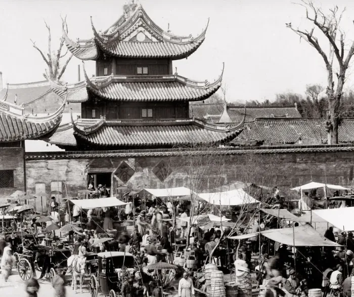 Framed Print : China - street market, probably Beijing, Peking Framed Print : China - street market, probably Beijing, Peking