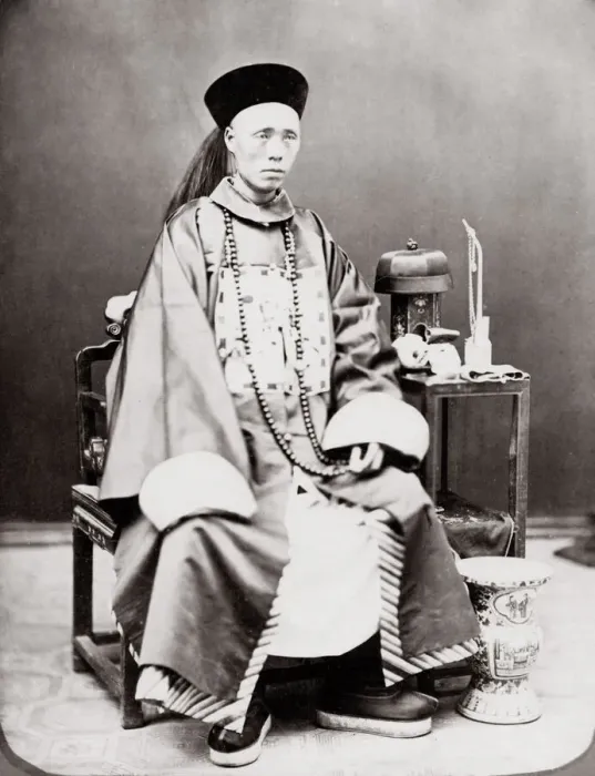 Framed Print : China, wealthy Chinese merchant or a mandarin Framed Print : China, wealthy Chinese merchant or a mandarin
