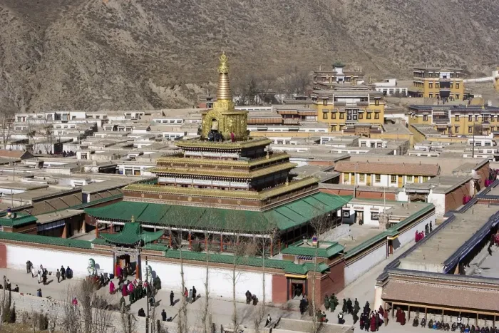 Framed Print : CHINA. Xiahe. Monastery of Labrang. The Silk Framed Print : CHINA. Xiahe. Monastery of Labrang. The Silk