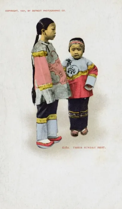 Framed Print : China - Young Chinese children wearing their Sunday best Framed Print : China - Young Chinese children wearing their Sunday best