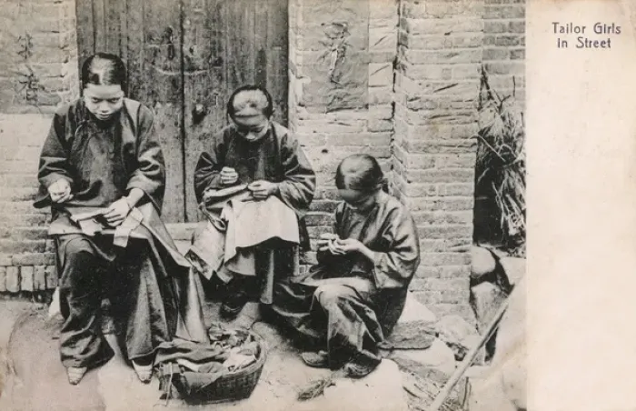 Framed Print : China - Young Street Tailor Girls Framed Print : China - Young Street Tailor Girls