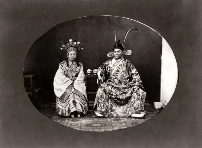 Framed Print : Chinese actors in costume, China, c. 1880 s Framed Print : Chinese actors in costume, China, c. 1880 s