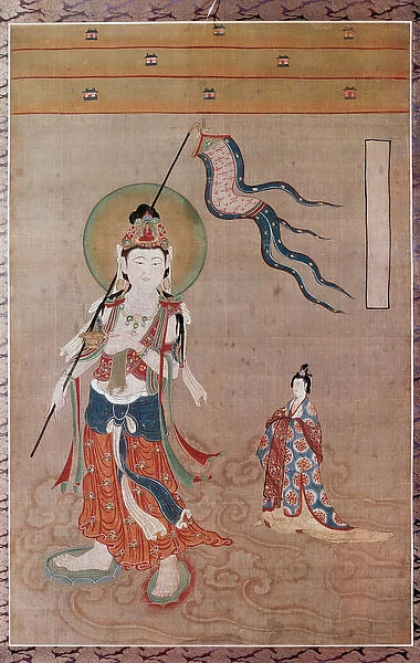 Chinese Art. 10th century. Guanyin guiding a soul