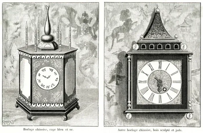 Framed Print : CHINESE CLOCKS 1895 Framed Print : CHINESE CLOCKS 1895