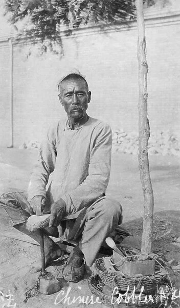 Chinese Cobbler. A Chinese cobbler. circa 1911