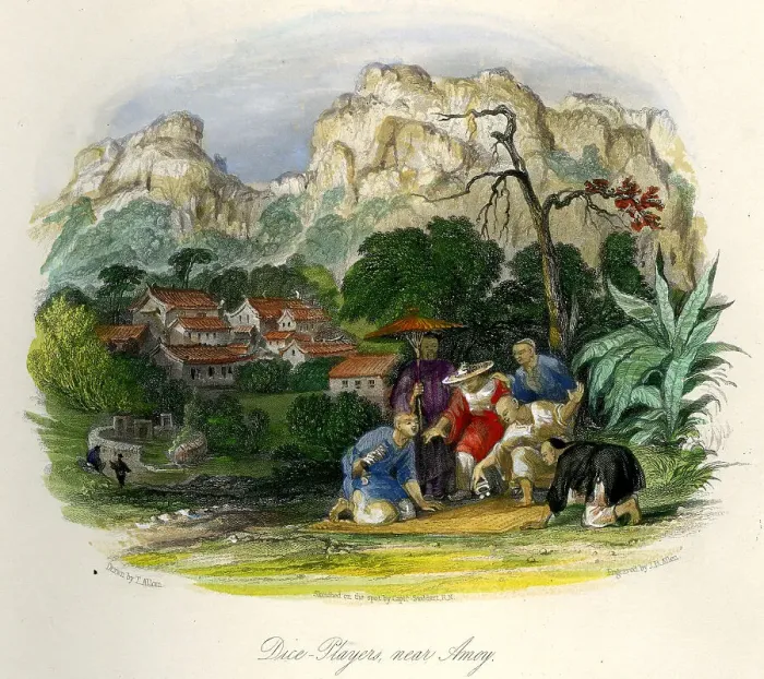 Framed Print : Chinese Dice Players Near Amoy Framed Print : Chinese Dice Players Near Amoy
