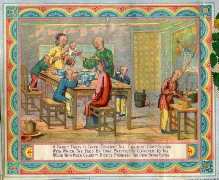 Framed Print : Chinese family eating with chopsticks Framed Print : Chinese family eating with chopsticks