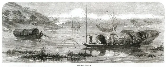 Framed Print : Chinese fishing boats 1857 Framed Print : Chinese fishing boats 1857
