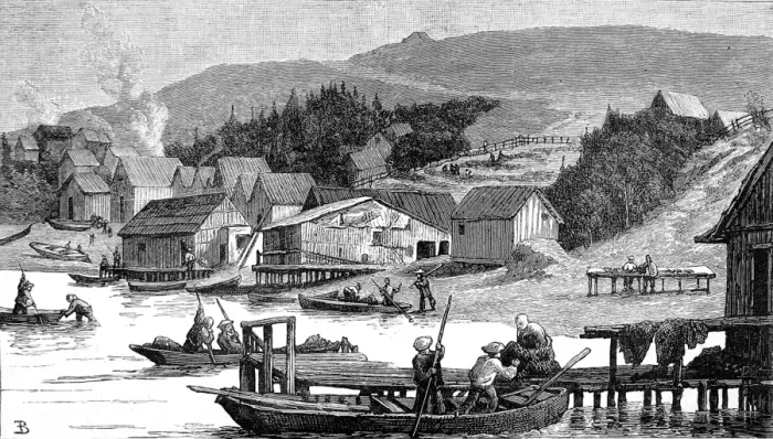 Framed Print : A Chinese Fishing village in California, 1884 Framed Print : A Chinese Fishing village in California, 1884