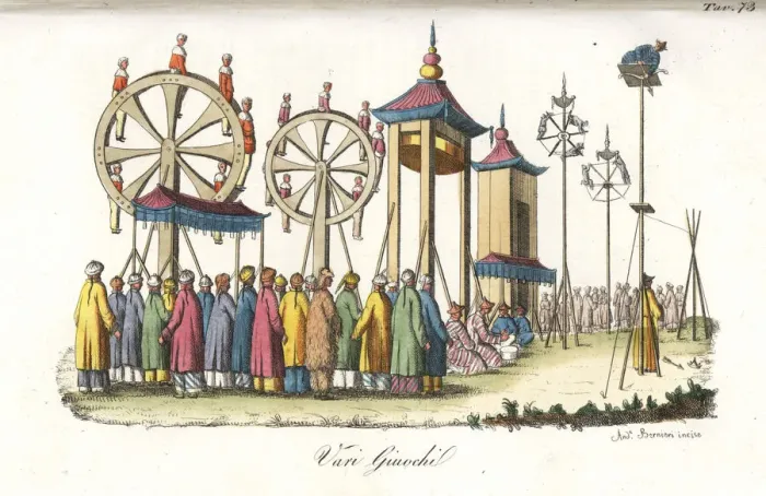 Framed Print : Chinese games and acrobatics performed in Framed Print : Chinese games and acrobatics performed in