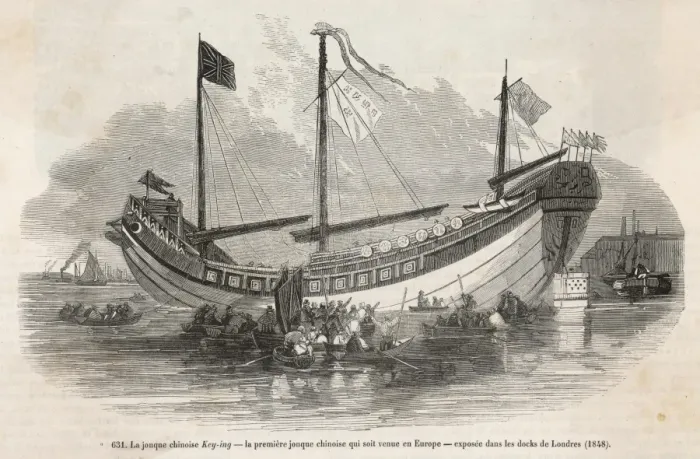 Framed Print : Chinese Junk in Thames Framed Print : Chinese Junk in Thames