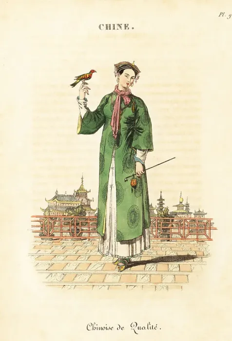 Framed Print : Chinese lady of rank, Peking, 18th century Framed Print : Chinese lady of rank, Peking, 18th century