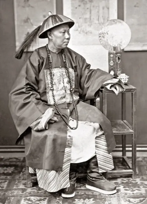 Framed Print : A Chinese manadarin, China circa 1880s Framed Print : A Chinese manadarin, China circa 1880s