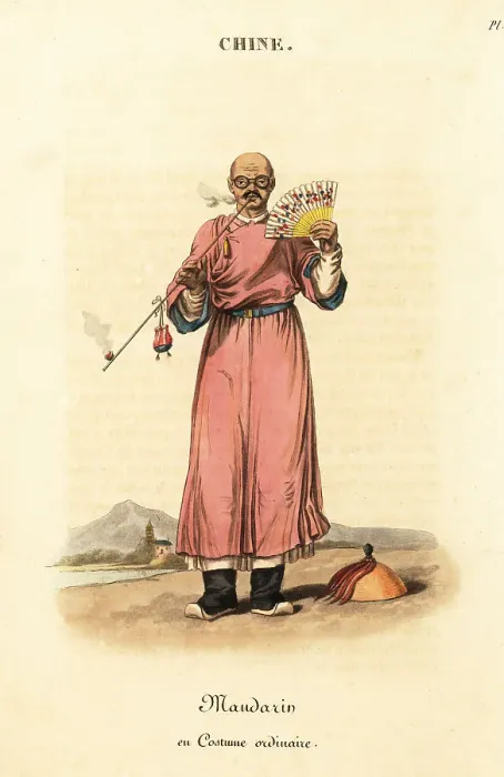 Framed Print : Chinese mandarin in common dress, 18th century Framed Print : Chinese mandarin in common dress, 18th century