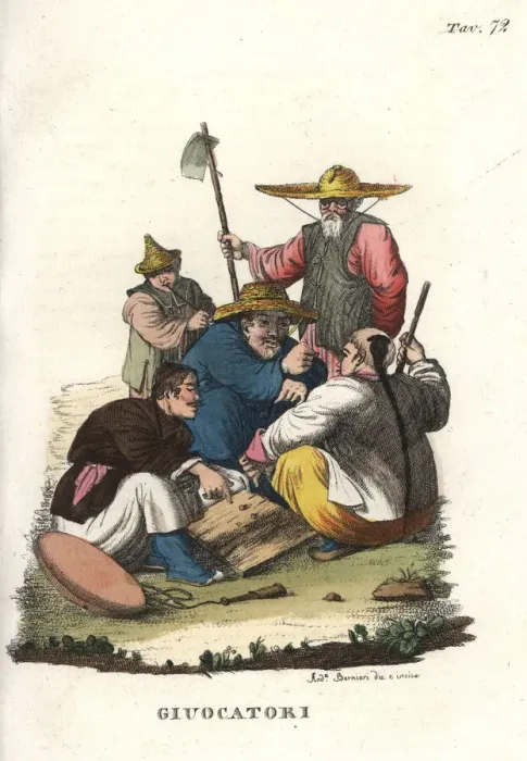 Framed Print : Chinese men playing the game of go Framed Print : Chinese men playing the game of go