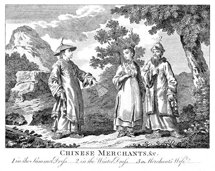 Framed Print : Two Chinese merchants, and merchants wife Framed Print : Two Chinese merchants, and merchants wife