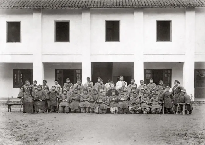 Framed Print : Chinese mission school, near Baoding, China c. 1900 Framed Print : Chinese mission school, near Baoding, China c. 1900