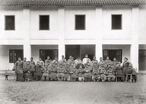Chinese mission school, near Baoding, China c. 1900