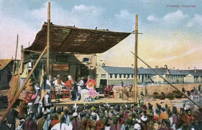 Framed Print : Chinese Outdoor Theatre draws a large crowd Framed Print : Chinese Outdoor Theatre draws a large crowd