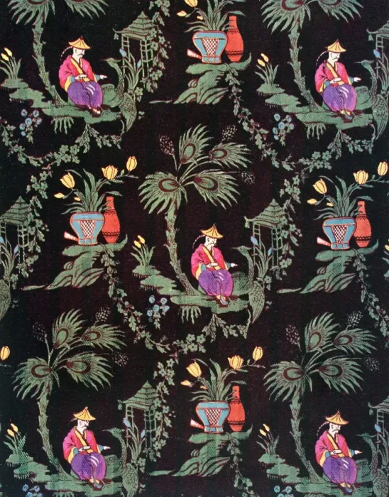 Framed Print : Chinese pattern with figure and flowers Framed Print : Chinese pattern with figure and flowers
