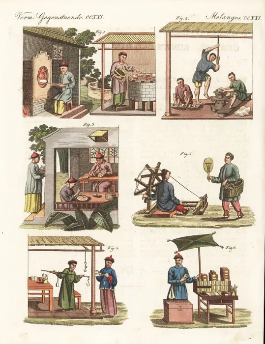 Framed Print : Chinese porcelain making and other trades, Qing dynasty Framed Print : Chinese porcelain making and other trades, Qing dynasty
