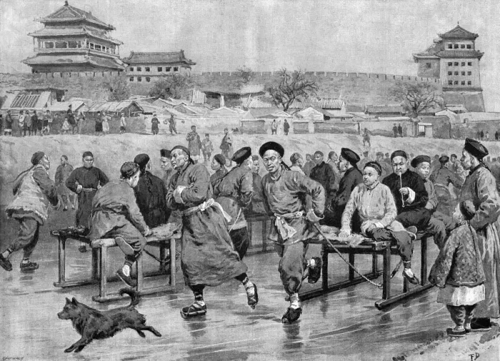 Framed Print : Chinese Skaters 1896 Framed Print : Chinese Skaters 1896