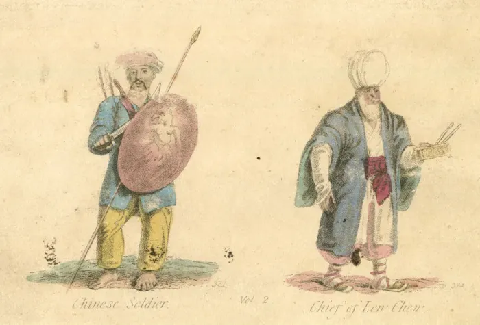 Framed Print : Chinese Soldier and Chief of Lew Chew Framed Print : Chinese Soldier and Chief of Lew Chew