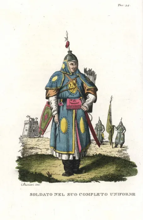 Framed Print : Chinese soldier in complete uniform