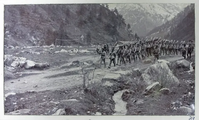 Framed Print : Chinese soldiers marching at Chumbi, from a fascinating album which reveals new details on a little-known campaign in which a British military force brushed aside Tibetan defences to capture Lhasa, in 1904 Framed Print : Chinese soldiers marching at Chumbi, from a fascinating album which reveals new details on a little-known campaign in which a British military force brushed aside Tibetan defences to capture Lhasa, in 1904