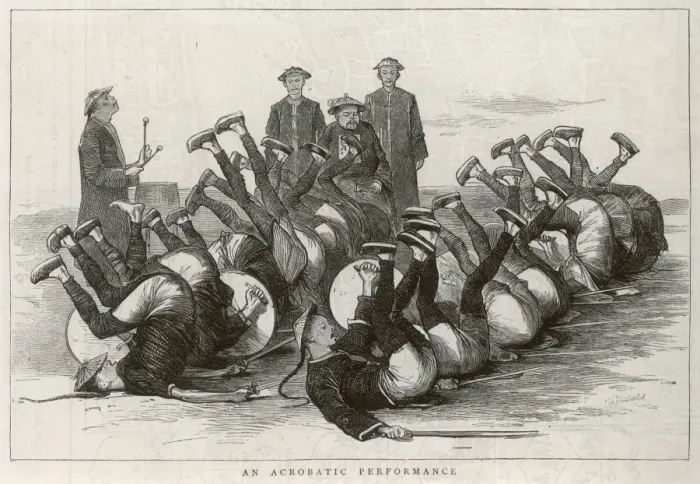 Framed Print : Chinese Soldiers rolling forward Framed Print : Chinese Soldiers rolling forward