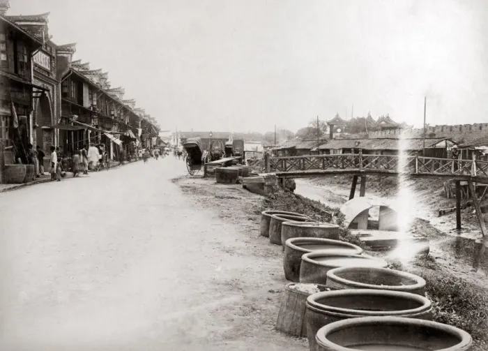 Framed Print : Chinese street scene, China, circa 1890. Date: circa 1890 Framed Print : Chinese street scene, China, circa 1890. Date: circa 1890