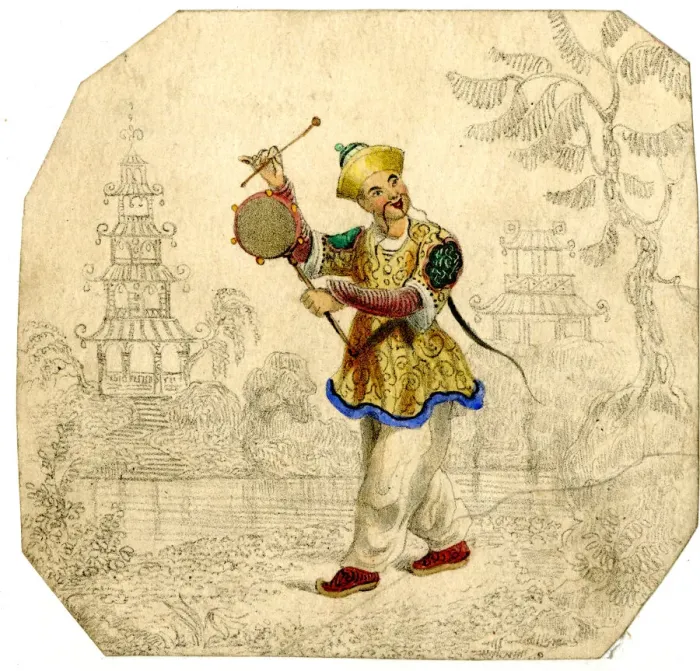 Framed Print : Chinese Tambourine Musician Framed Print : Chinese Tambourine Musician