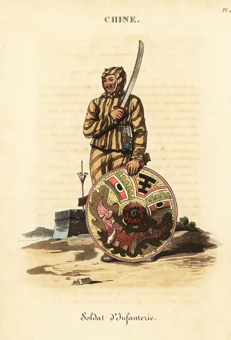 Framed Print : Chinese Tiger of War or Infantry soldier. 18th century Framed Print : Chinese Tiger of War or Infantry soldier. 18th century