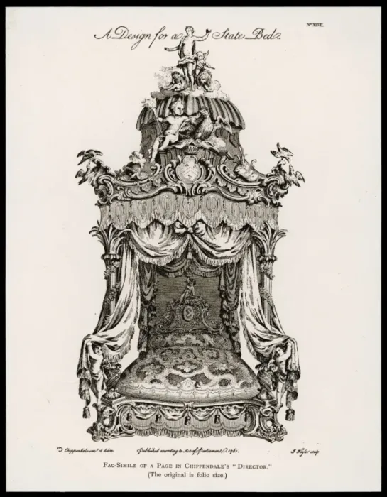 Framed Print : Chippendale Bed 1761 Framed Print : Chippendale Bed 1761