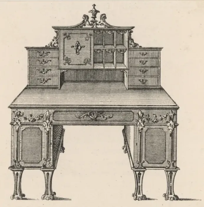 Framed Print : Chippendale Bureau Framed Print : Chippendale Bureau