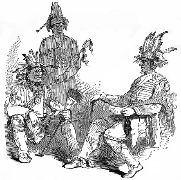 Framed Print : Three Chippewa Indian chiefs at Montreal, 1849 Framed Print : Three Chippewa Indian chiefs at Montreal, 1849