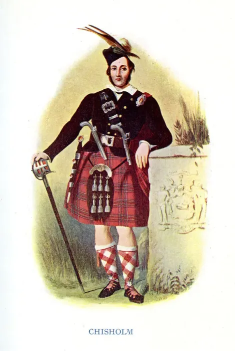 Framed Print : Chisholm, Traditional Scottish Clan Costume Framed Print : Chisholm, Traditional Scottish Clan Costume