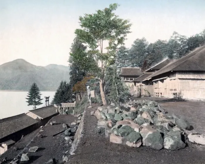 Framed Print : Chiuzenji Lake, near Nikko, Japan, circa 1880s Framed Print : Chiuzenji Lake, near Nikko, Japan, circa 1880s