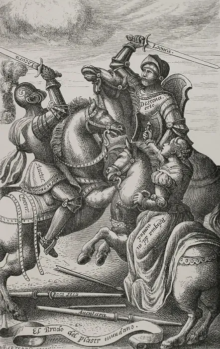 Framed Print : The chivalry represented by allegorical characters Framed Print : The chivalry represented by allegorical characters