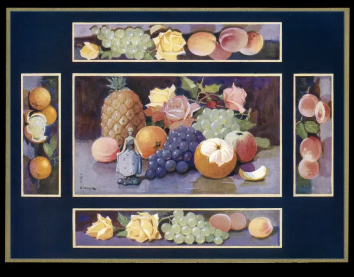 Framed Print : Chocolate box design, arrangements of fruit Framed Print : Chocolate box design, arrangements of fruit