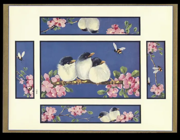 Framed Print : Chocolate box design, birds and bees Framed Print : Chocolate box design, birds and bees