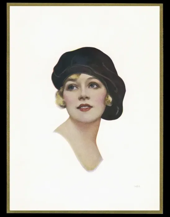 Framed Print : Chocolate box design, lady in black hat Framed Print : Chocolate box design, lady in black hat