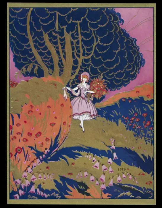 Framed Print : Chocolate box design, lady with bunch of flowers Framed Print : Chocolate box design, lady with bunch of flowers