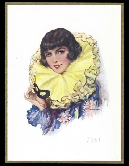 Framed Print : Chocolate box design, lady in carnival costume Framed Print : Chocolate box design, lady in carnival costume