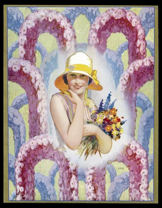 Framed Print : Chocolate box design, lady with flowers Framed Print : Chocolate box design, lady with flowers