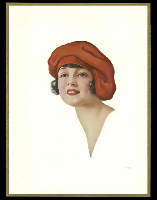 Framed Print : Chocolate box design, lady in red hat Framed Print : Chocolate box design, lady in red hat
