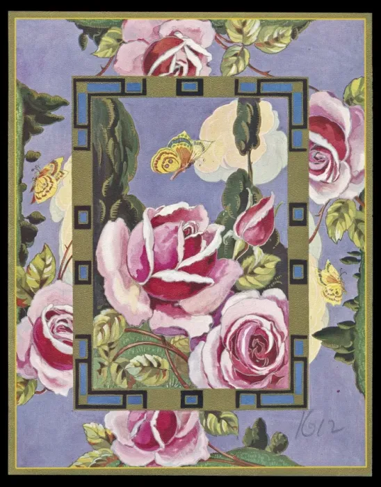 Framed Print : Chocolate box design, pink roses and butterflies Framed Print : Chocolate box design, pink roses and butterflies