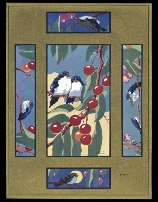 Framed Print : Chocolate box designs, birds on branches Framed Print : Chocolate box designs, birds on branches