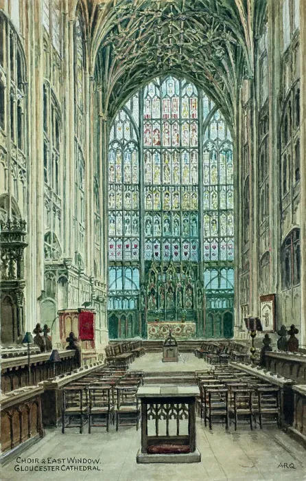 Framed Print : Choir and East Window, Gloucester Cathedral, Gloucestershire Framed Print : Choir and East Window, Gloucester Cathedral, Gloucestershire
